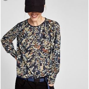 Zara floral printed blouse